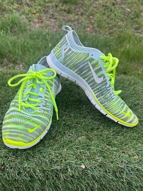 Nike Womens Free 5.0 TR Fit 4 PRT Size 8 Volt, Antarctica, Gray Running Training